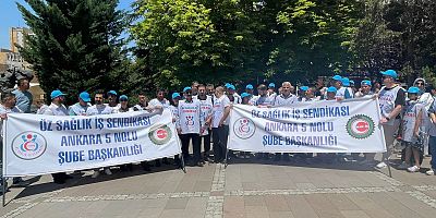 Öz Sağlık-İş üyesi işçilerden düşük zam dayatmasına tepki: Zam cebimize girmeden kayboldu