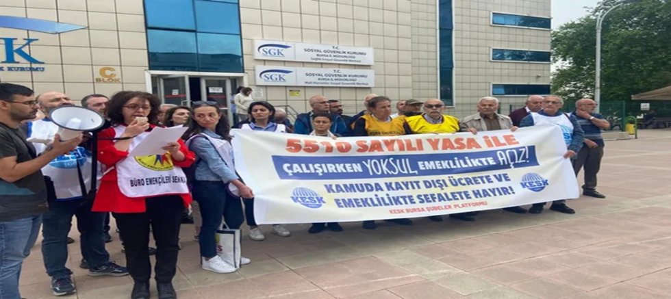 KESK’ten SGK önünde açıklama: 5510 sayılı yasa bir sefalet ve sömürü belgesidir!
