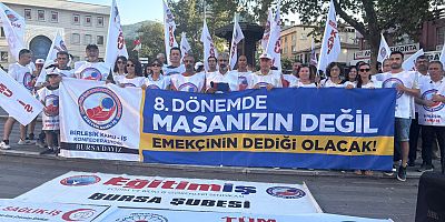 Birleşik Kamu-İş Bursa’da hükümetin düşük zam teklifini protesto etti