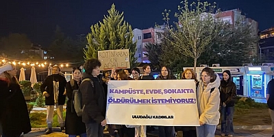 Bursa'da kadınlar katledilen Yasemin Bulut için eylem yaptı: Güvenli kentler istiyoruz