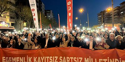 Bursa'da Mustafa Bozbey'in tutuklanması yürüyüş ve mitingle protesto edildi.