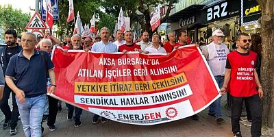 Bursagaz işçileri sendikal hakları için yürüdü