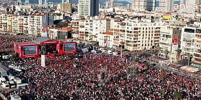 İzmir’de Millet İradesine Saygı mitingi | Yüz binler Gündoğdu Meydanı’nda