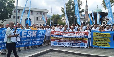 Kamu emekçileri sefalet dayatmasına karşı Bursa'da iş bıraktı