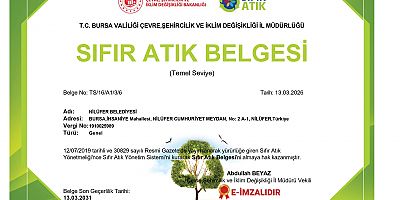 Nilüfer Belediyesi “Sıfır Atık Belgesi”ni yeniledi