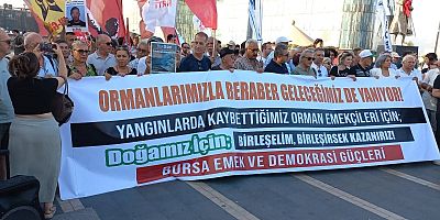 orman yangınında ölen yurttaşlar için Bursa'da eylem