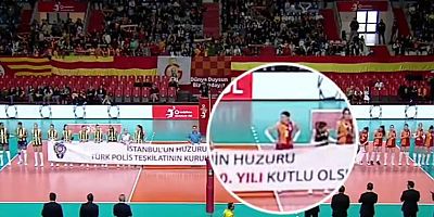 Voleybolcu İlkin Aydın'dan sessiz protesto: Polis haftası pankartını tutmadı